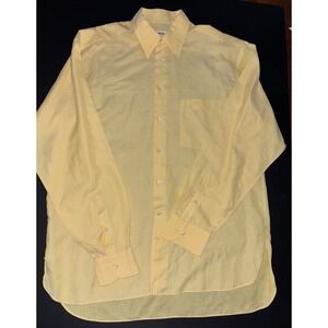 Lorenzini‎ Men's 100% Cotton Yellow Dress Shirt Size 16/41 L